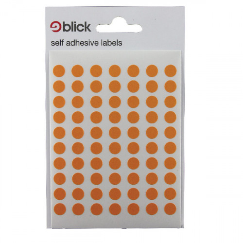 BLICK COLORED LBLS 8MM ORANGE PK9800