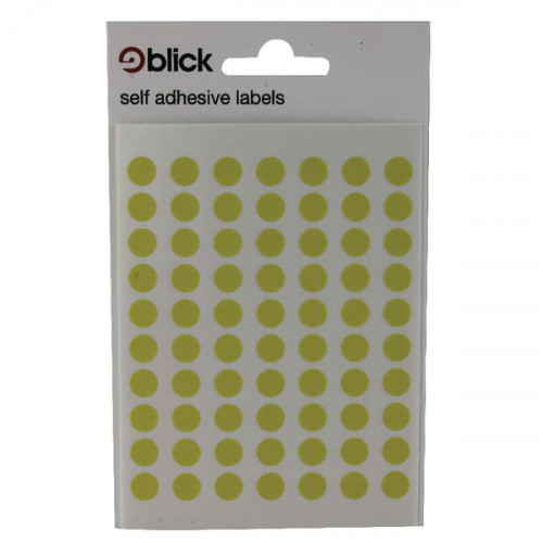 BLICK COLOURED LBLS 8MM YLLOW PK9800