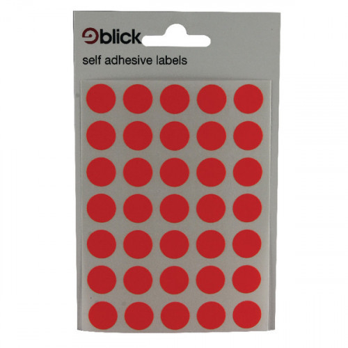 BLICK COLOURED LBLS 13MM RED PK2800