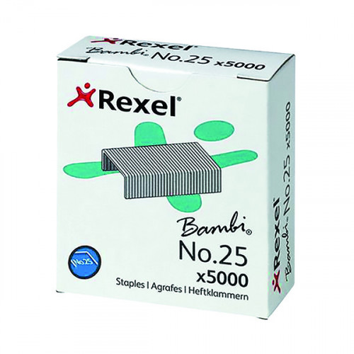 REXEL NO25 STAPLES METAL 4MM PK5000