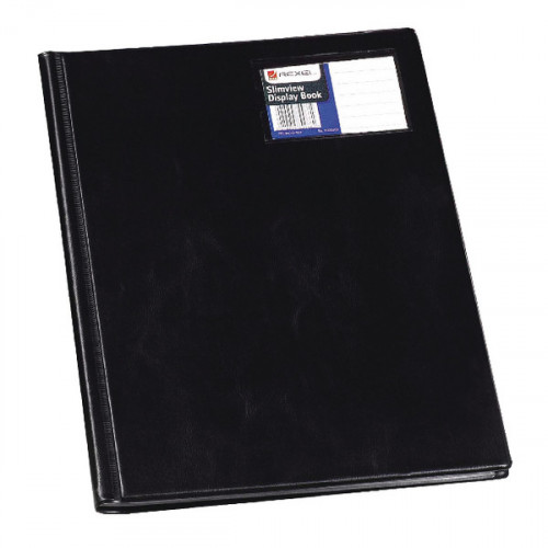 Rexel Nyrex Slimview Display Book 12 Pocket A4 Black 10005BK