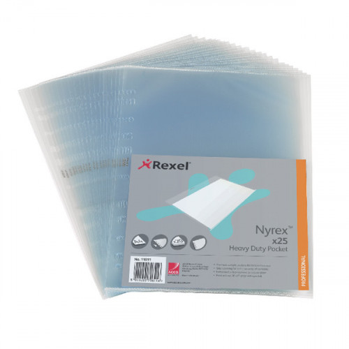 Rexel Nyrex Heavy Duty Side Opening Pocket A4(Pack of 25) NRBA41 11011