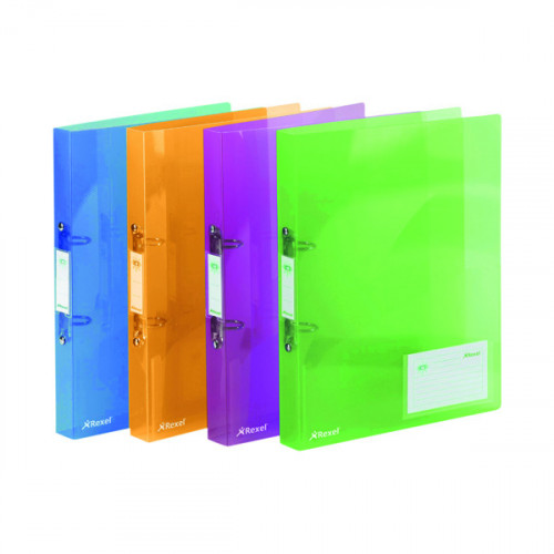 Rexel Ice 2 Ring Binder 25mm Polypropylene A4 Assorted (Pack of 10) 2102044