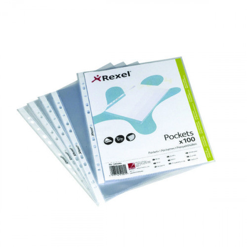 Rexel Quality Pocket A5 Glass Clear (Pack of 100) 1300063