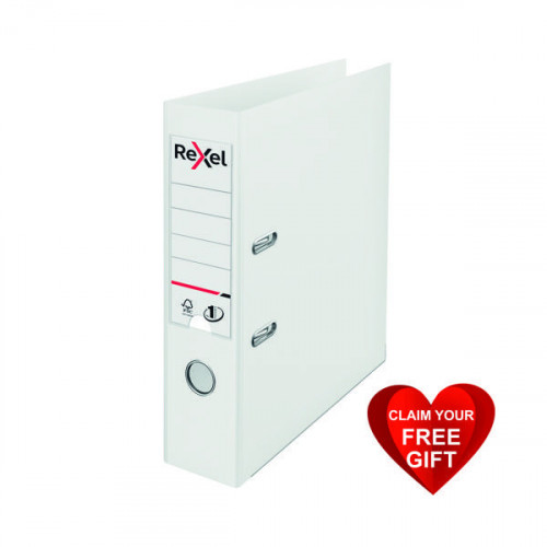 Rexel Choices 75mm Lever Arch File Polypropylene A4 White 2115502