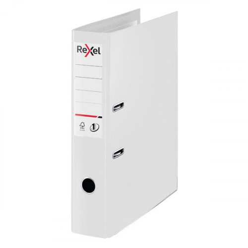 Rexel Choices 75mm Lever Arch File Polypropylene Foolscap White 2115515