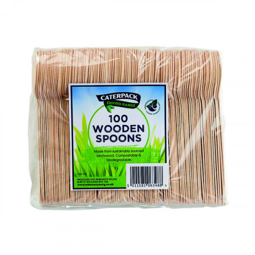 Caterpack Enviro Wooden Spoons (Pack of 100) RY10569