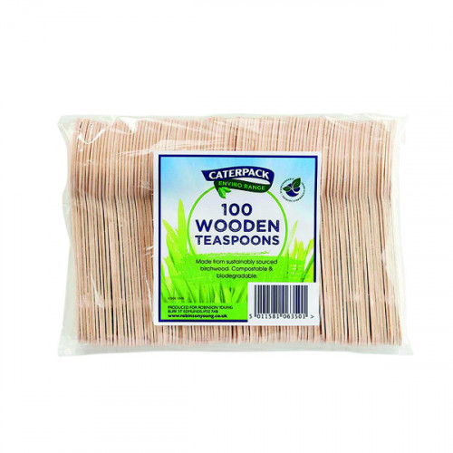 Caterpack Enviro Wooden Teaspoons (Pack of 100) RY10570