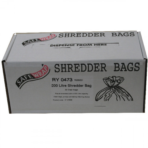 Safewrap Shredder Bag 200 Litre (Pack of 50) RY0473