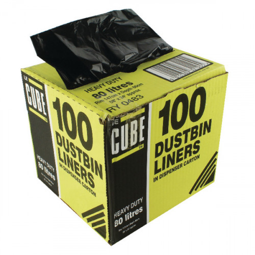 LE CUBE DUSTBIN LINERS PK100 80L
