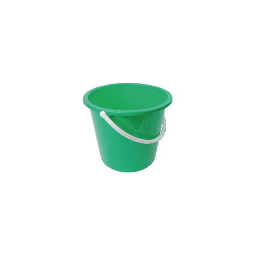 Round Plastic Bucket ~ Green 9 Ltr (2 gal) per Each