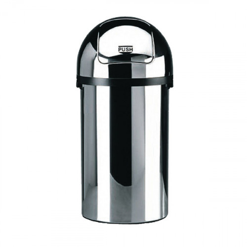 CHROME 50 LITRE PUSH BIN 311733