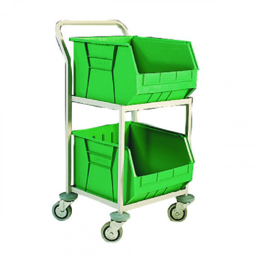 2 BIN STORAGE TROLLEY GREEN 321291