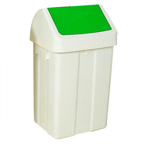 50L SWING BIN WHITE/GREEN 330351