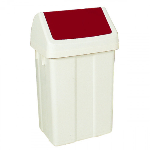 50 LITRE SWING BIN WHITE/RED 330352