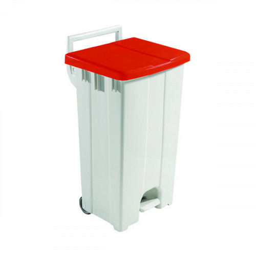 90L MOBILE PEDAL BIN LID RED 357004