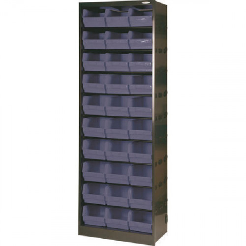 CABINET 30 POLYPROP BINS GRY BLK