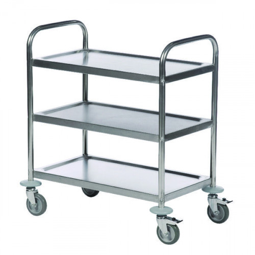 3 TIER STAINLESS STEEL TROLLEY