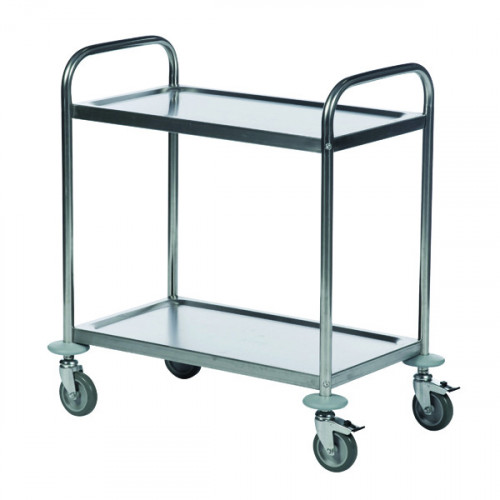 2 SHELF TROLLEY 600X400 SLV