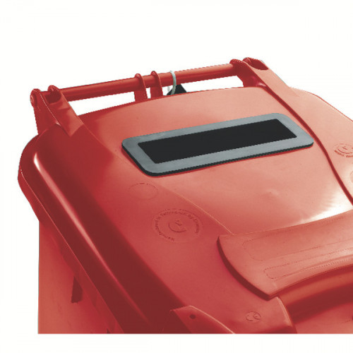 140L LOCKED RED WHEELIE BIN 377903