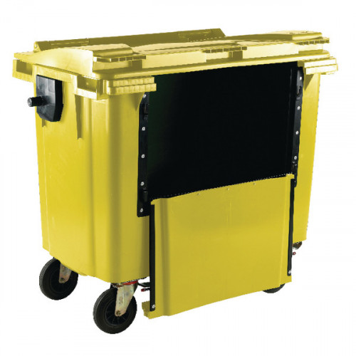Wheelie Bin With Drop Down Front 770 Litre Yellow 377973