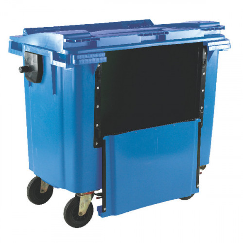 Wheelie Bin With Drop Down Front 1100 Litre Blue 377974