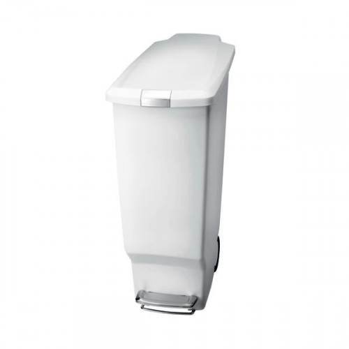 SLIM WHITE PEDAL BIN 40L 382649