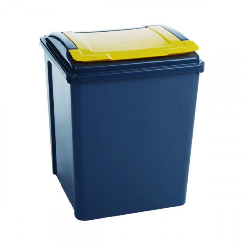 VFM RECYCLING BIN GRY/YLW LID 50L
