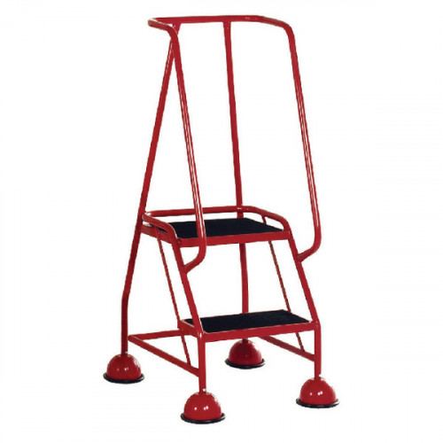 Red 2 Tread Tubular Steel Step 385131 (capacity of up to 125kg)