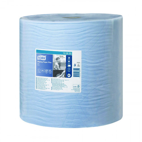 TORK W1 WIPING PAPER PLUS 2-PLY BLUE