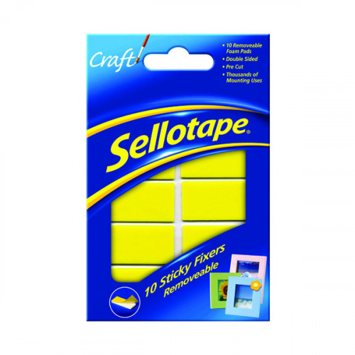 Sellotape Sticky Fixers Removable Pads 20mmx40mm (Pack of 10) 1445286
