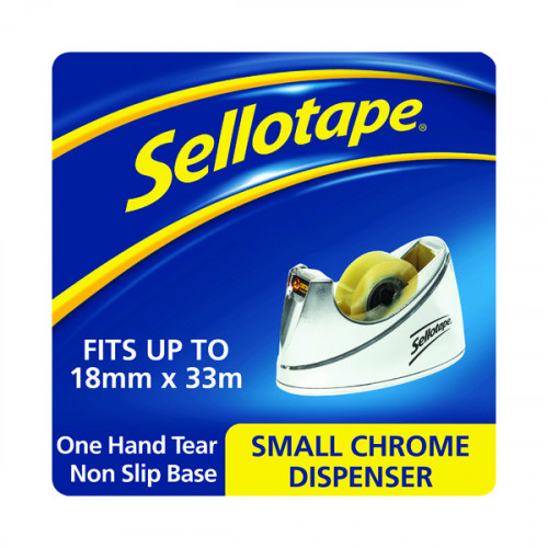 Sellotape Chrome Tape Dispenser Small 19mmx33m 504045