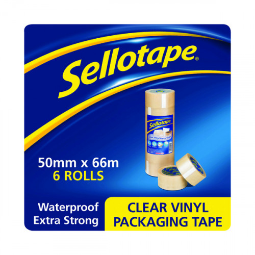 Sellotape Vinyl Case Sealing Tape 50mmx66m Clear (Pack of 6) 1445488