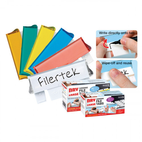Cathedral Assorted Dry Erase Suspension File Tabs (Pack of 50) FPCLIPDRY50ASS