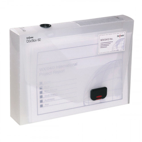 SNOPAKE A4 60MM CLEAR DOCUMENT BOX