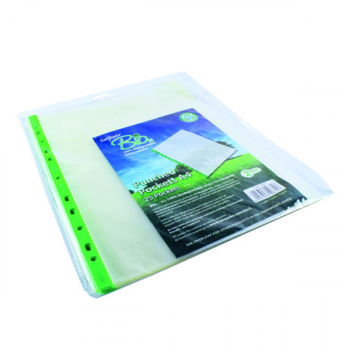 Snopake Bio Punched Pocket A4 Clear (Pack of 25) 15439