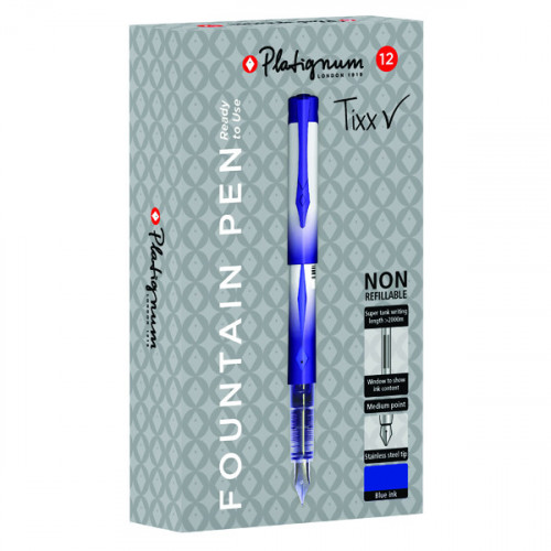 Snopake Platignum Fountain Pen Blue (Pack of 12) 50459