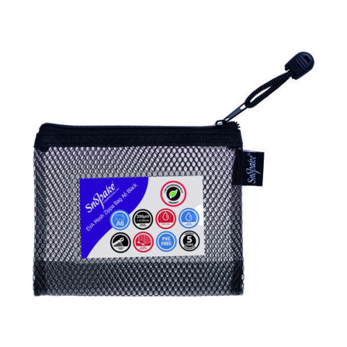 Snopake Eva Mesh Zippa-Bag High Capacity A6 Black (Pack of 3) 15878