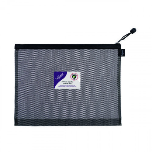 Snopake EVA Mesh Zippa-Bag High Capacity FC Black (Pack of 3) 15881