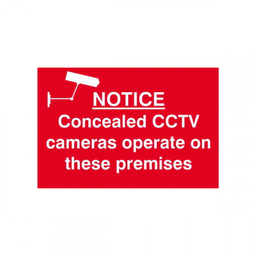 Spectrum Industrial Concealed CCTV Cameras S/A PVC Sign 300x200mm 1607
