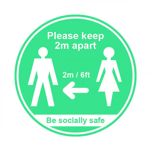 Please Keep 2m Apart SAV LAM Turquoise 190mm (Pack of 25) STP312