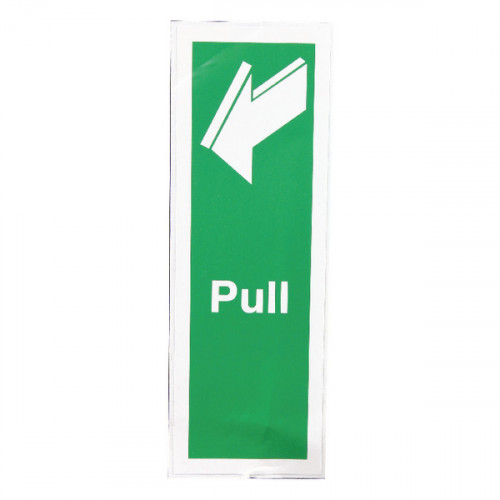 Safety Sign Pull 150x50mm Self-Adhesive (Universal symbol and colour scheme) FX05312S