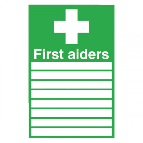 Safety Sign First Aiders 300x200mm PVC FA01926R