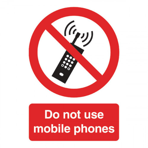 Safety Sign Do Not Use Mobile Phones A5 PVC PH01051R