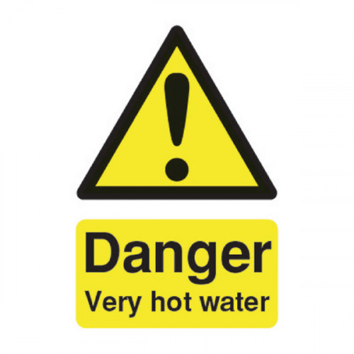 Safety Sign Danger Very Hot Water 75x50mm Self-Adhesive HA17343S