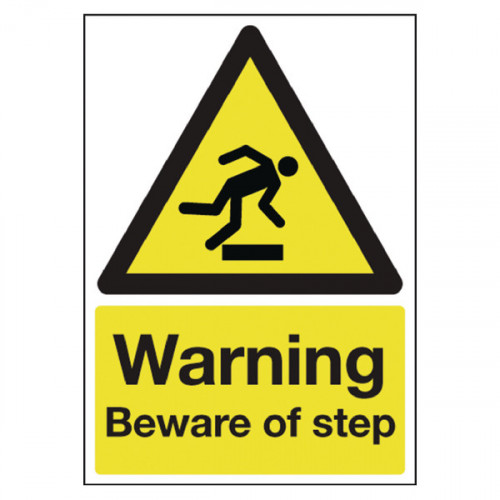SIGNSLAB BEWARE OF STEP SIGN PVC A5