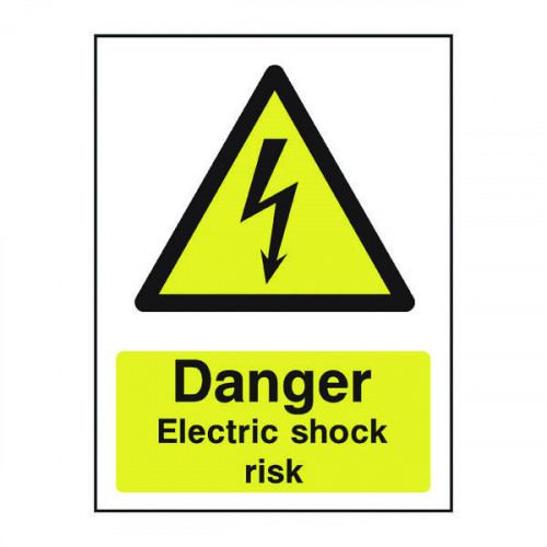 Safety Sign Danger Electric Shock Risk A5 PVC HA10751R