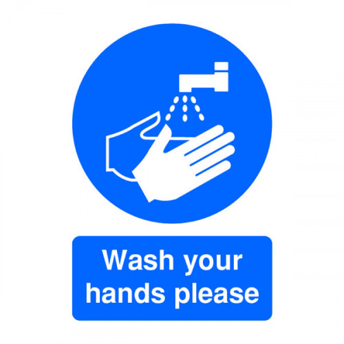 SIGNSLAB A5 WASH YR HANDS PLEASE PVC