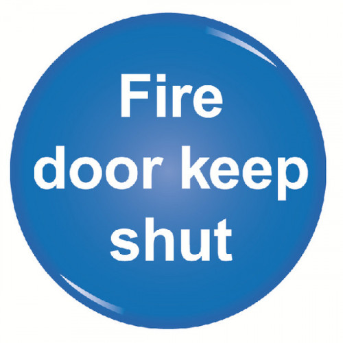 Domed Sign Fire Door Keep Shut Symbol 60mm RDS9