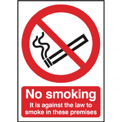 SAFETY SIGN NO SMOKING RIGID PVC A5